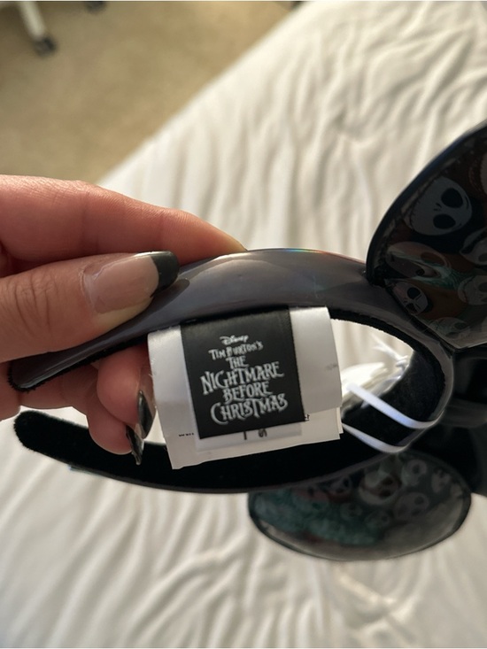 Disney The Nightmare Before Christmas Black and Silver Minnie Ear Headband - Picture 3 of 3